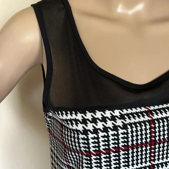 Plaid dress S. 🇨🇦 ,houndstooth,sheer,preppy clueless,academia,fit&Flare,vtg,NWT - Picture 3 of 8